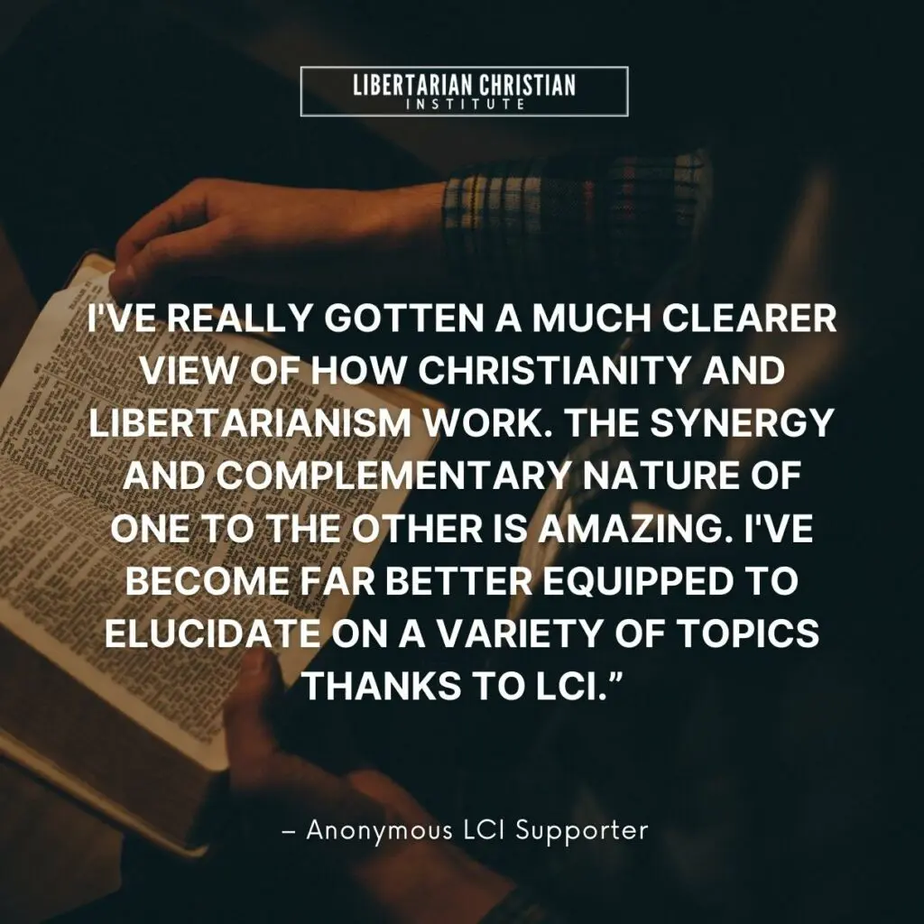 much clearer view of how Christianity and libertarianism work